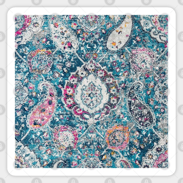 Boho Chic Glam Paisley Blue/Grey Sticker by OialiCreative